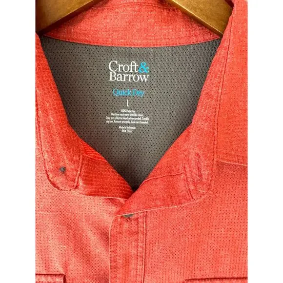 Croft & Barrow quick dry red bottom down shirt Large - Picture 4 of 6